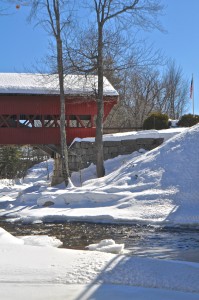 NH covered bridge winter